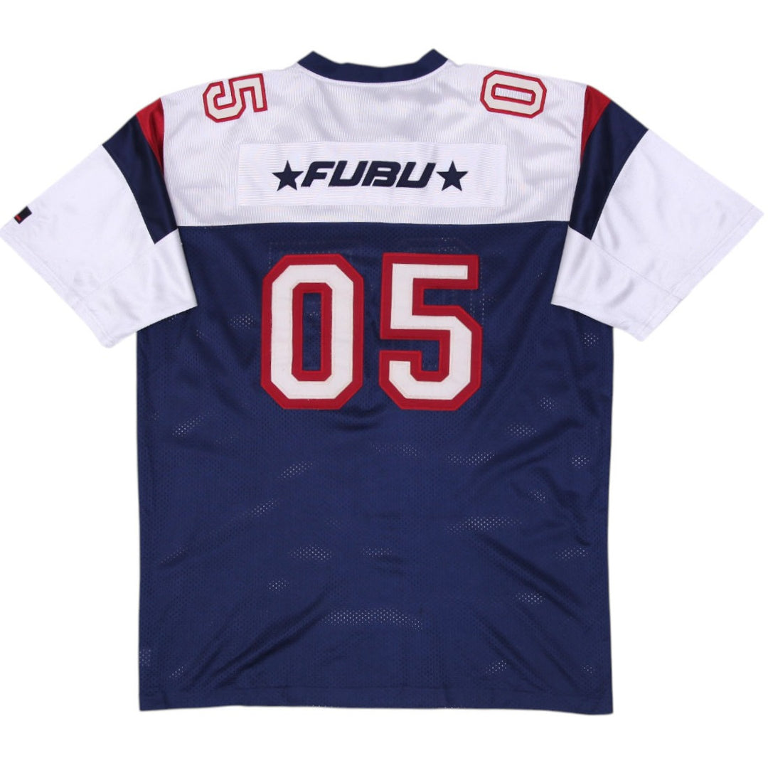 Vintage Mens FUBU Mesh Jersey Navy White 05 Embroidered Size 2X