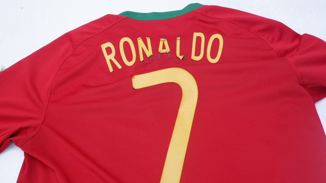 Mens Nike Portugal Nike 2008-2010 Euro Football Home Jersey #7 Ronaldo