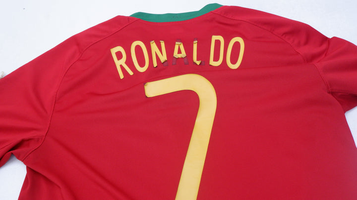 Mens Nike Portugal Nike 2008-2010 Euro Football Home Jersey #7 Ronaldo