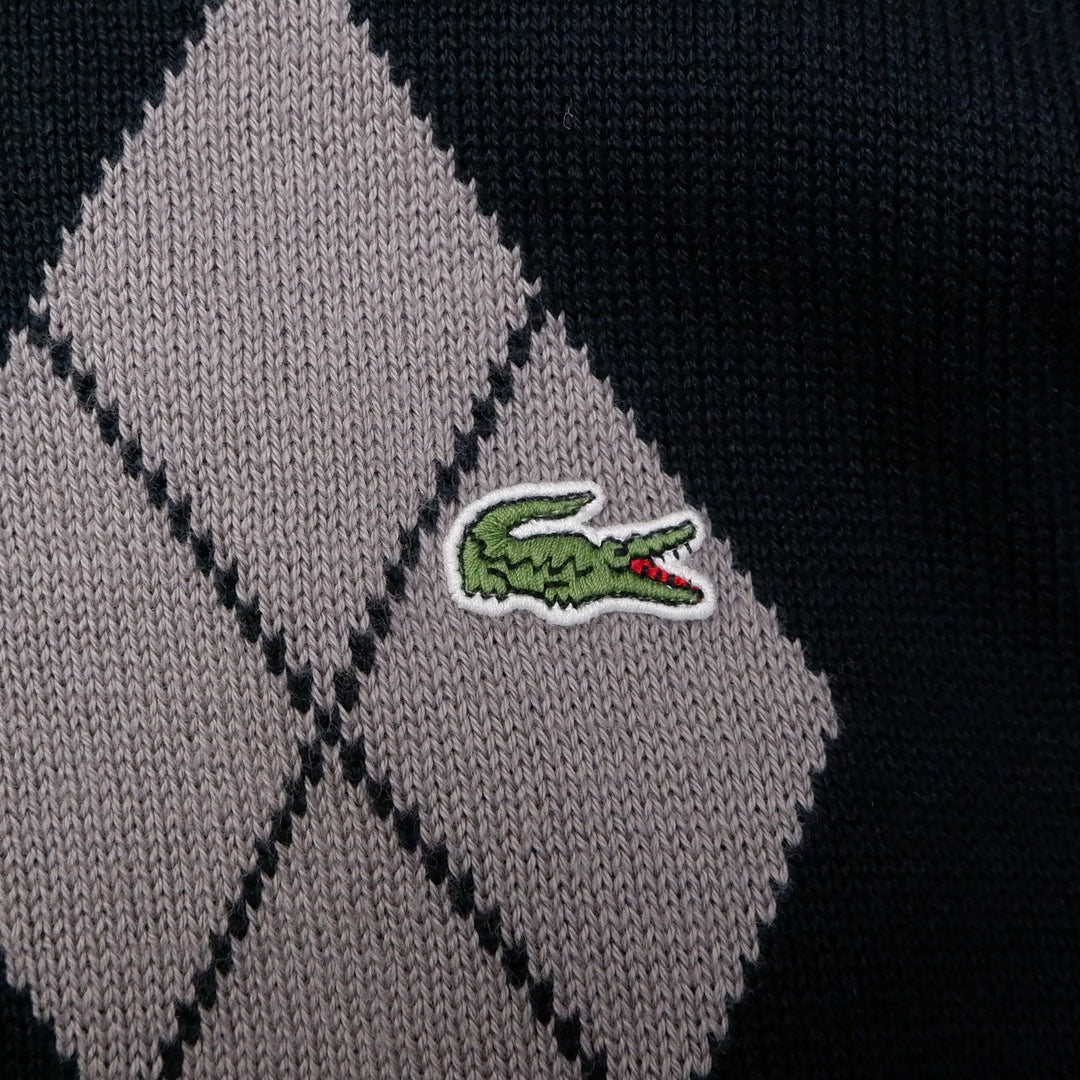 Mens Lacoste Argyle Pattern V-Neck Knitted Sweater
