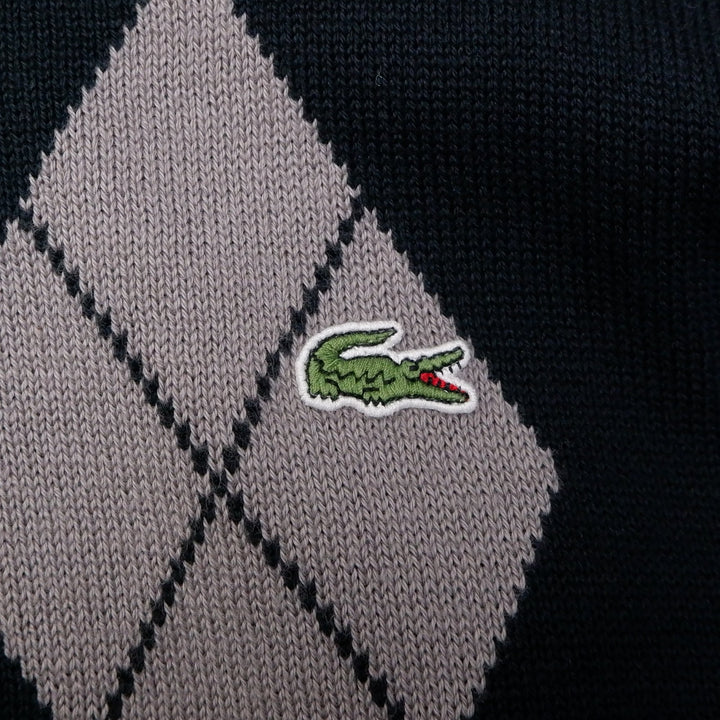 Mens Lacoste Argyle Pattern V-Neck Knitted Sweater