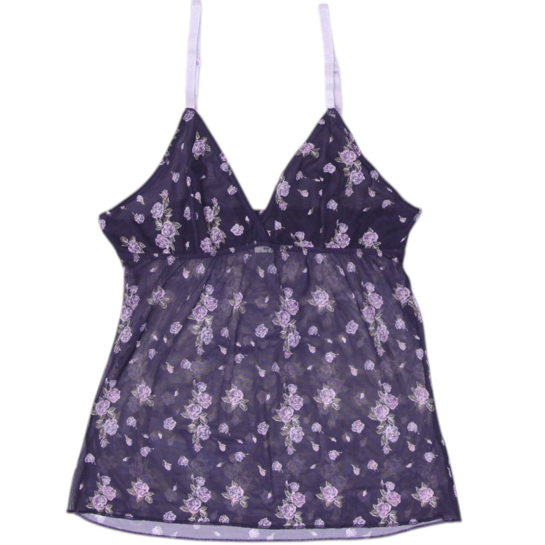 Y2K Ladies TCM Camisole Floral Sheer Top Size 14/16