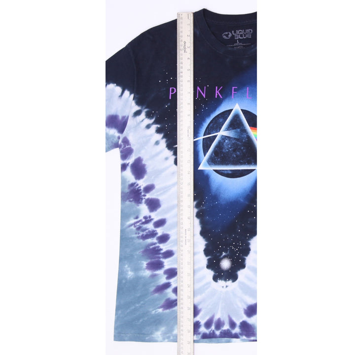 Mens 2005 Liquid Blue Pink Floyd "Dark Side Of The Moon" Tie-Dye Band T-Shirt L