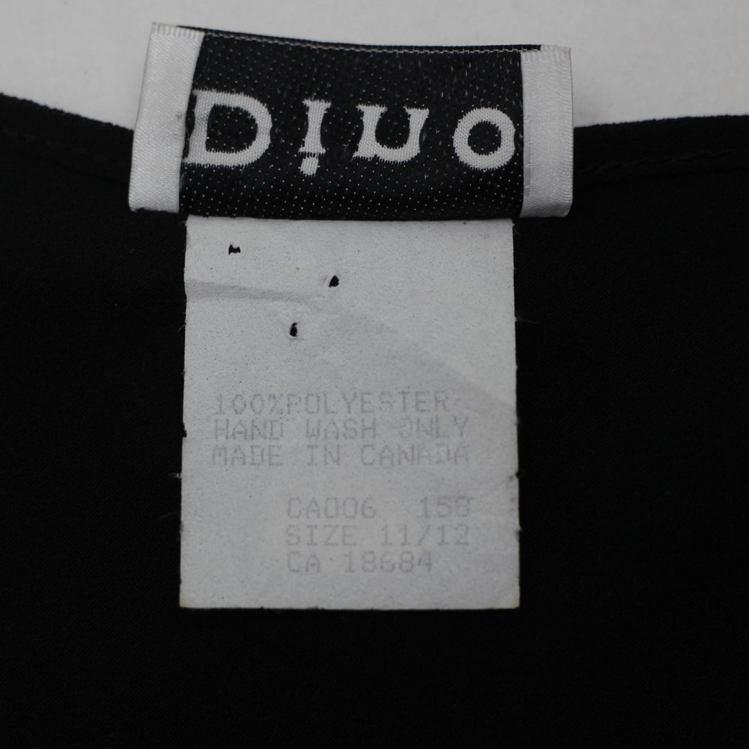 Y2K Ladies Dino Layered Black Mesh Cami Top Double Straps Size 11/12 Made Canada