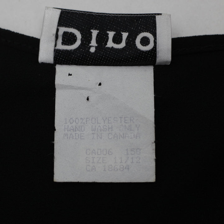 Y2K Ladies Dino Layered Black Mesh Cami Top Double Straps Size 11/12 Made Canada