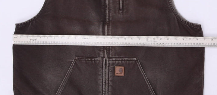 Carhartt V33 DKB Men's Mock Neck Sherpa Lined Work Wear Vest Brown 2XL | Migration_Vests WW Collection - View | Fashion Rerun