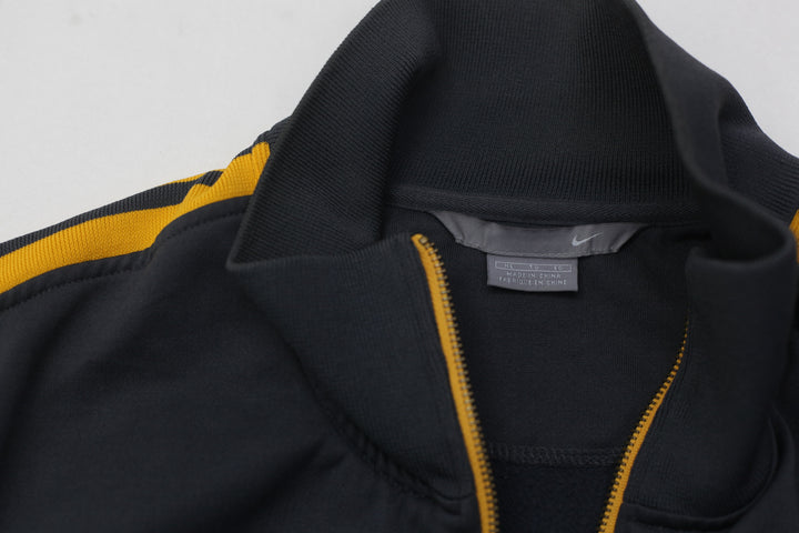 Vintage Nike Track Jacket Mens Medium Gray Winged Foot Olive Street Sewn Rare Y2K