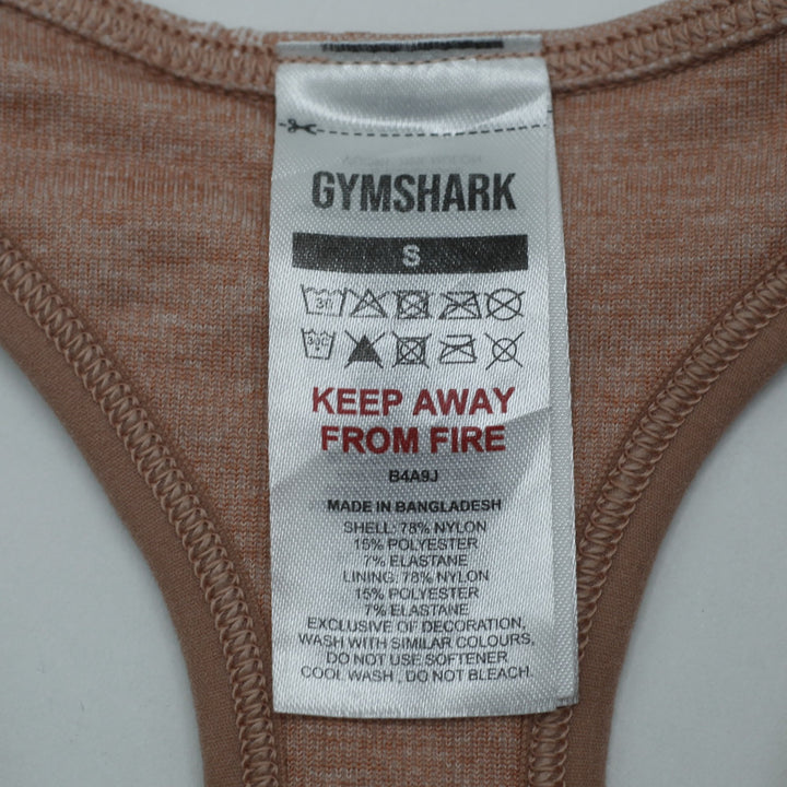 Ladies Gymshark Sports Bra Pink Seamless Breathable Athletic Size S