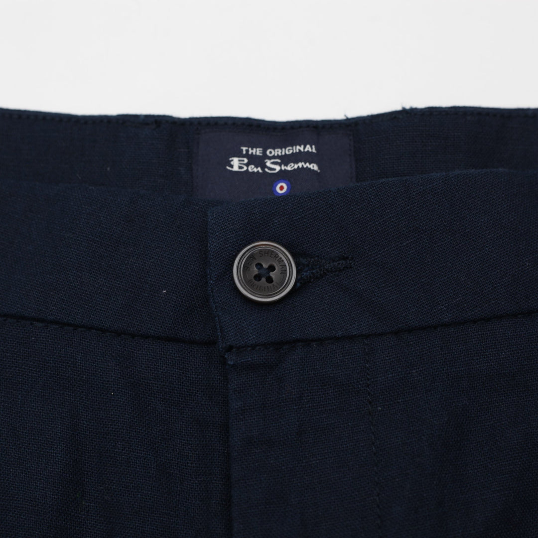 Mens Ben Sherman Regular Fit Linen-Cotton Chino Shorts Size 33W