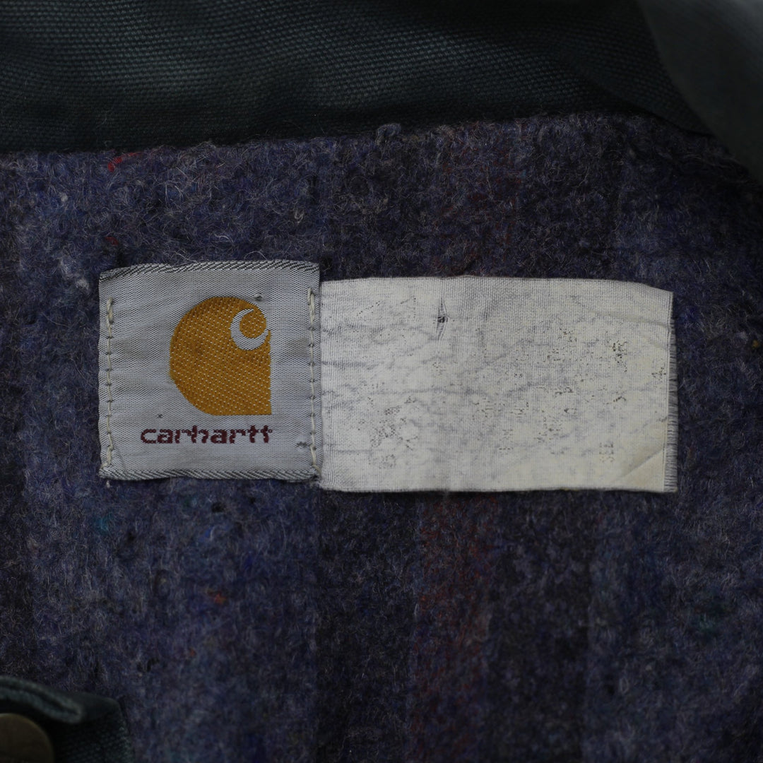 Vintage 90s Carhartt Petrol C02 Blanket Lined Canvas Chore Jacket Made in USA