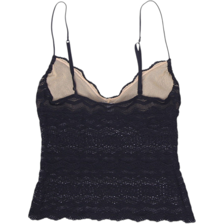 Y2K Ladies Cosabella Italian Sheer Black Chevron Lace Camisole Top M