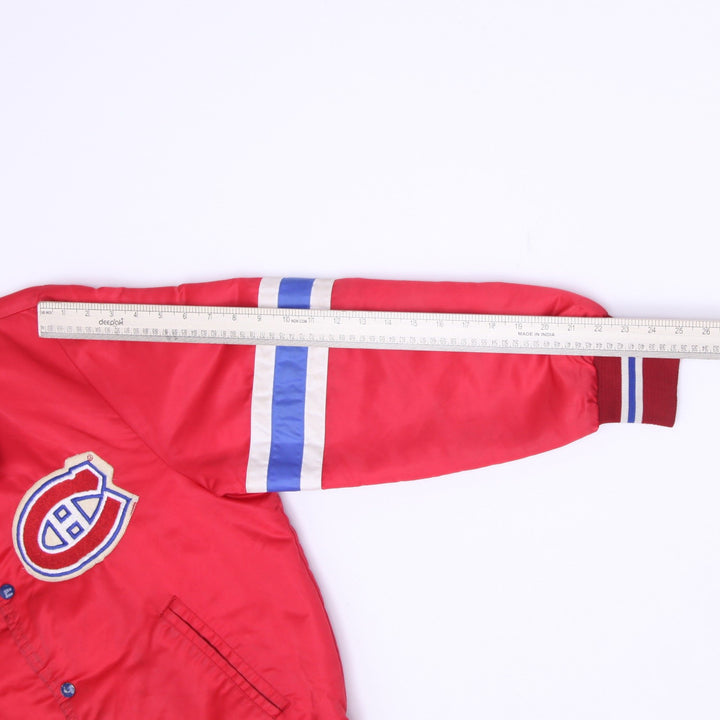 Vintage 80s Shain of Canada Montreal Canadiens Satin Bomber Jacket Size M