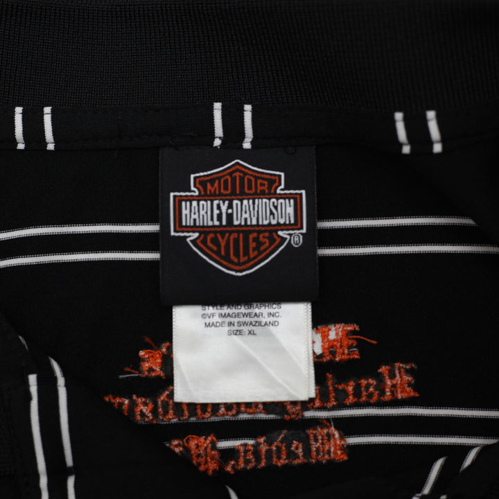 Mens Harley Davidson Striped Short-Sleeve Polo T-Shirt Size XL