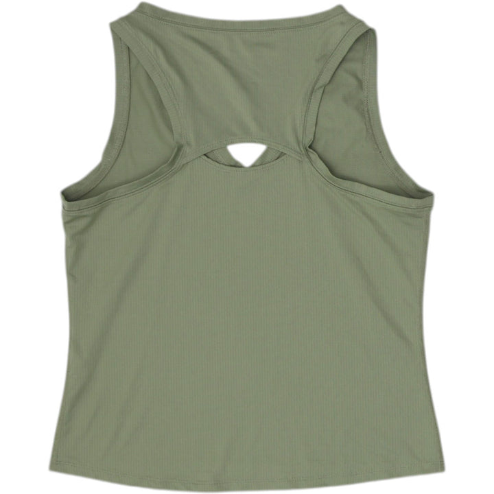 Ladies Nike Dri-FIT Tank Top Olive Green Slim Fit Sportswear