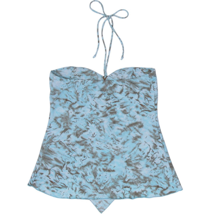Y2K Ladies Venus Strapless Tie Dye Boho Halter Top Size L