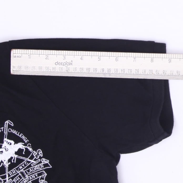 Mens Polo By Ralph Lauren Custom Fit Black Crest Polo T-Shirt Size M