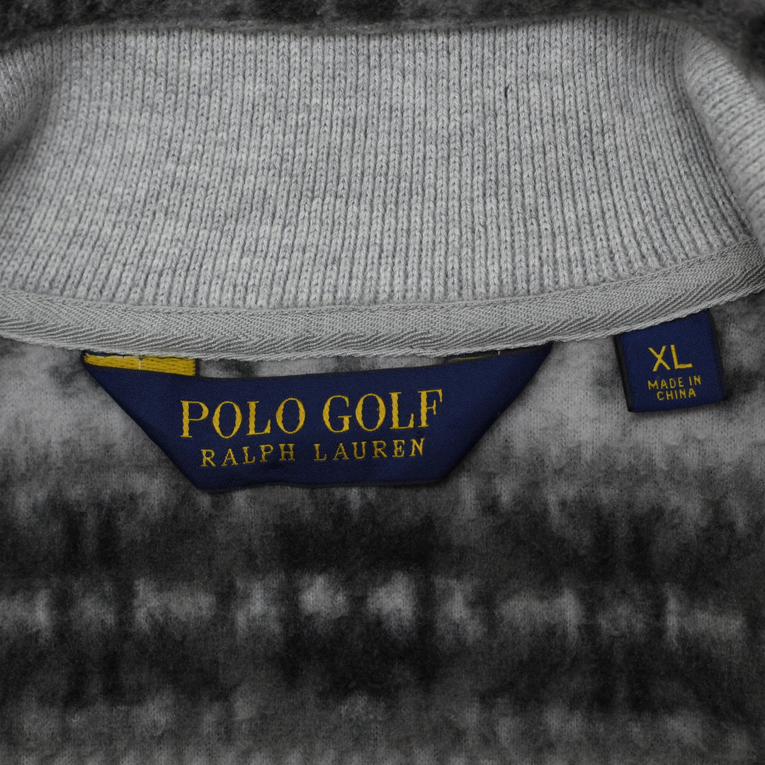 Mens Ralph Lauren Golf Gray Patterned Fleece Full Zip Vest Size XL | Migration_Vests - Back View | Fashion Rerun