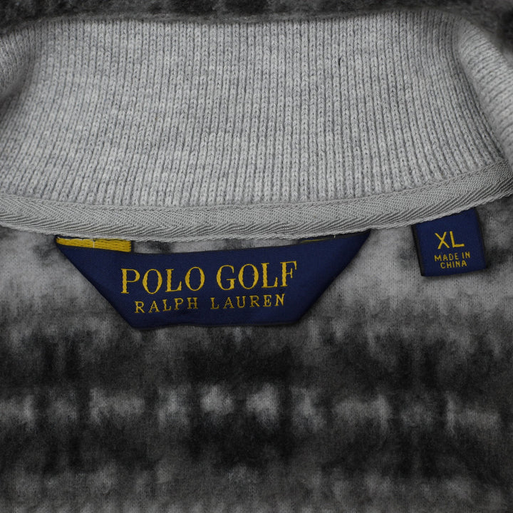 Mens Ralph Lauren Golf Gray Patterned Fleece Full Zip Vest Size XL | Migration_Vests - Back View | Fashion Rerun