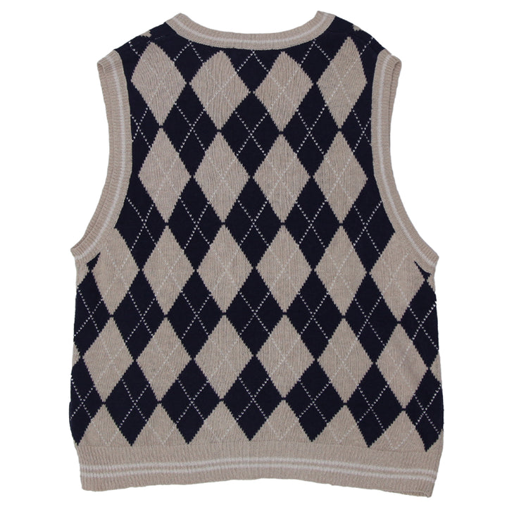 Vintage Chaps Ralph Lauren Argyle Linen Blend Sweater Vest Size L - Fashion Rerun Vintage Migration_Sweaters