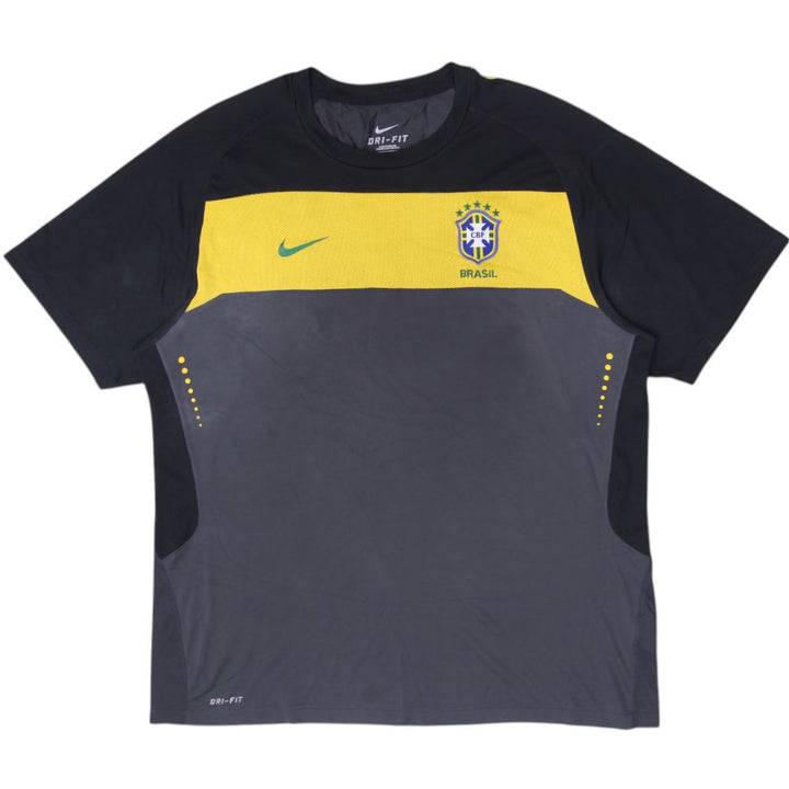 Mens Nike Brazil 2010 World Cup Training Football Shirt Jersey Black Size XL