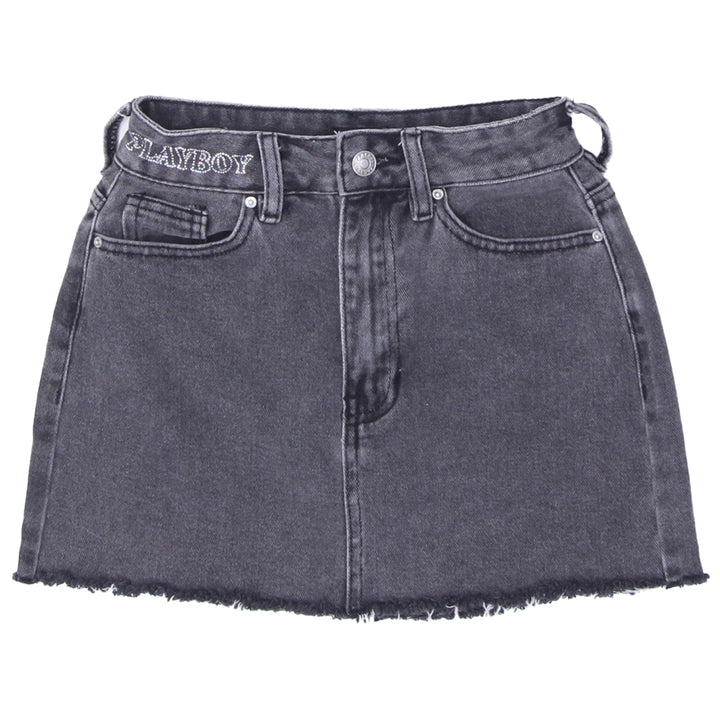 Y2K Playboy Frayed Denim Mini Skirt - Fashion Rerun Vintage Migration_Skirt