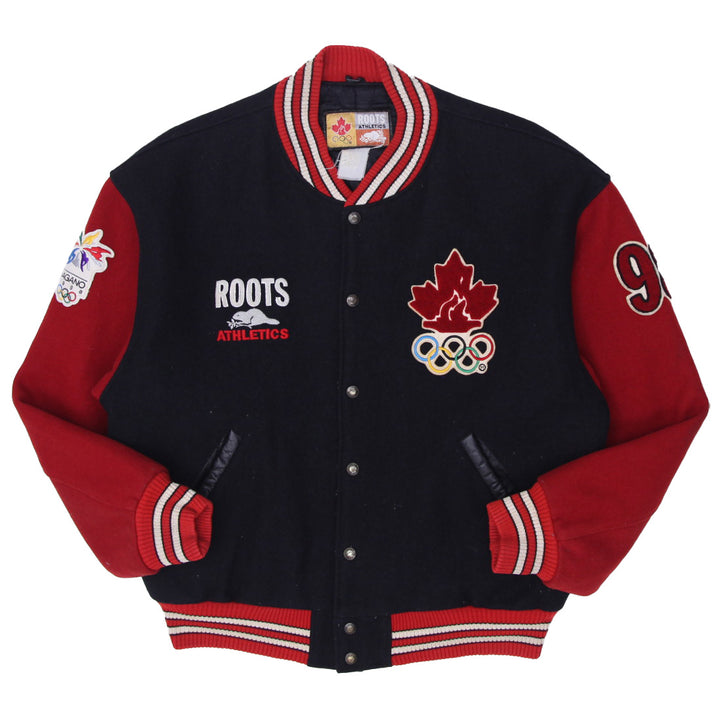 Vintage Roots 1998 Japan Nagano Winter Olympics Team Canada Varsity Jacket