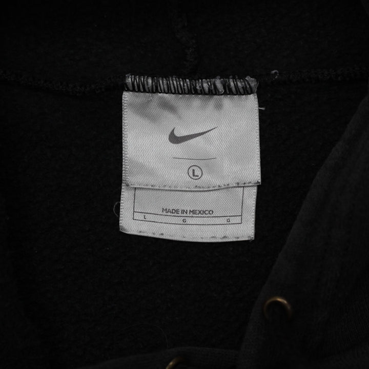 Vintage Nike Embroidered Center Swoosh Logo Black Pullover Hoodie Large | Migration_Hoodies - Back View | Fashion Rerun