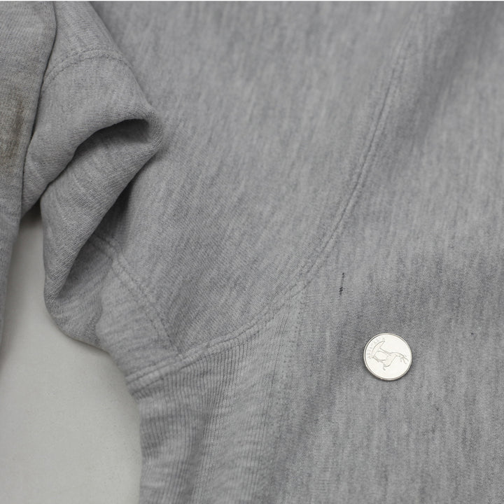 Vintage Champion Reverse Weave Sweatshirt , XL Gray With Green Embroidery Made in USA - Fashion Rerun Vintage Migration_Sweaters