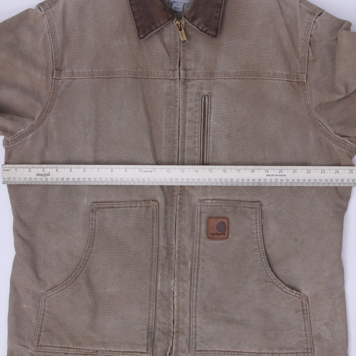 Mens Carhartt Sandstone Ridge Coat Full Zip Distressed Jacket Size L