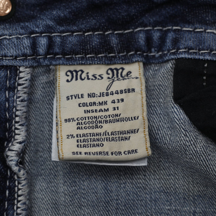 Y2K Ladies Miss Me Jeans Medium Blue Slim Boot Embellished Denim Size 27