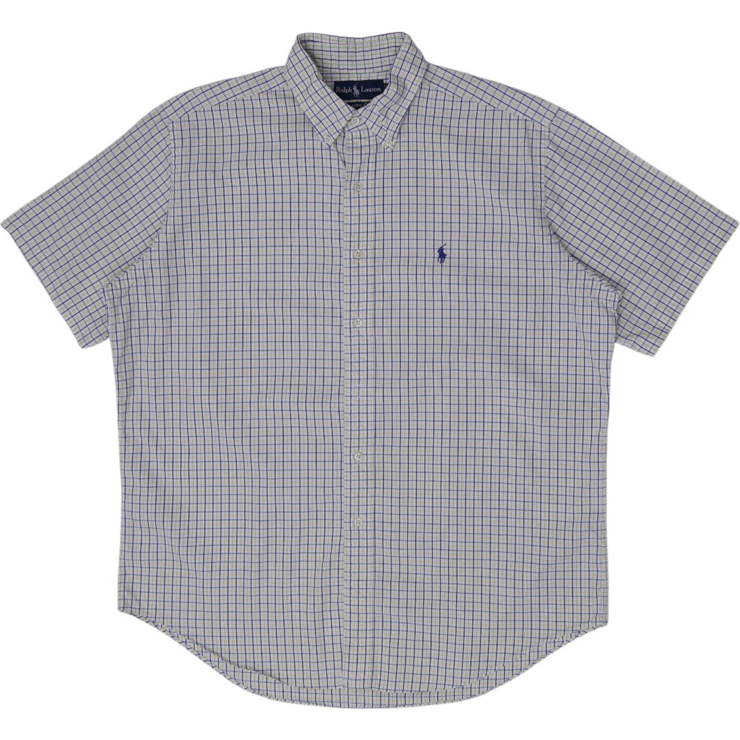 Mens Ralph Lauren Men's Classic Fit Short-Sleeve Gingham Check Shirt Size L
