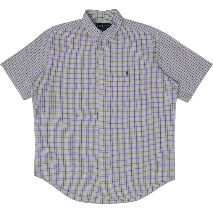 Mens Ralph Lauren Men's Classic Fit Short-Sleeve Gingham Check Shirt Size L