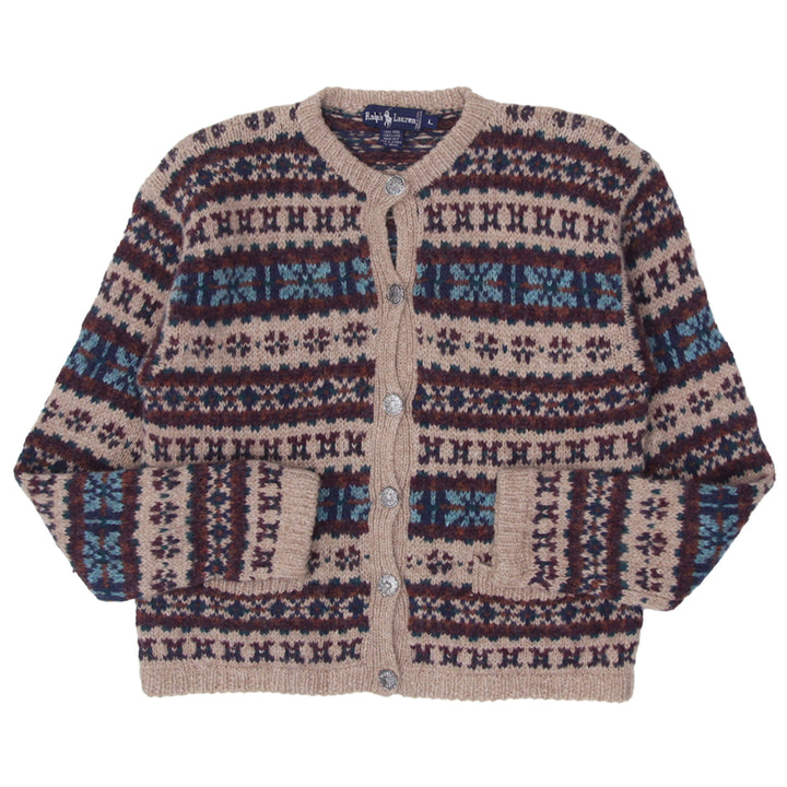 Vintage Ralph Lauren Hand Knit Wool Cardigan Sweater Ladies - Fashion Rerun Vintage Migration_Sweaters