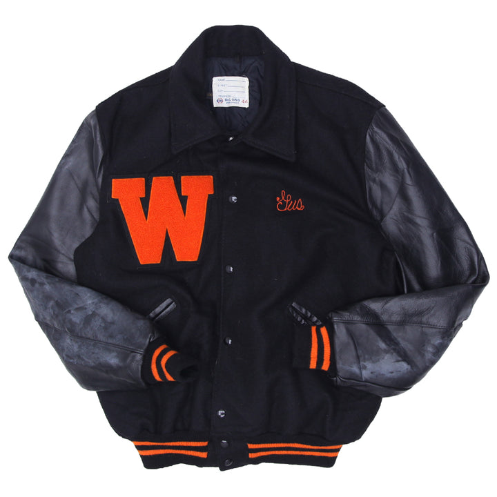 Vintage DeLong Letterman Varsity Jacket Black Size 44 - Fashion Rerun Vintage Migration_Jacket