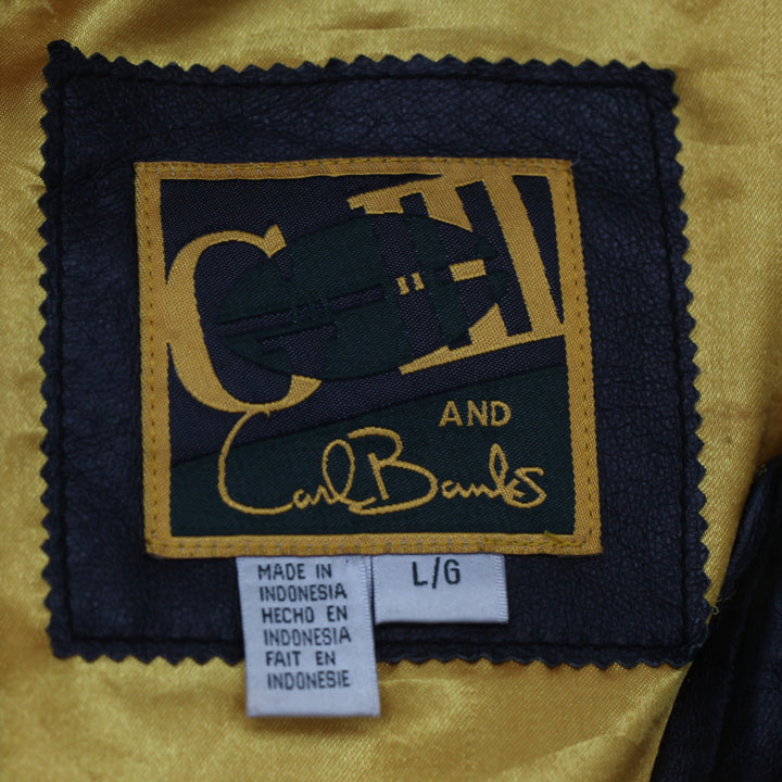 Vintage Carl Banks Green Bay Packers Full Zip Leather Jackets Size L - Fashion Rerun Vintage Migration_Jacket