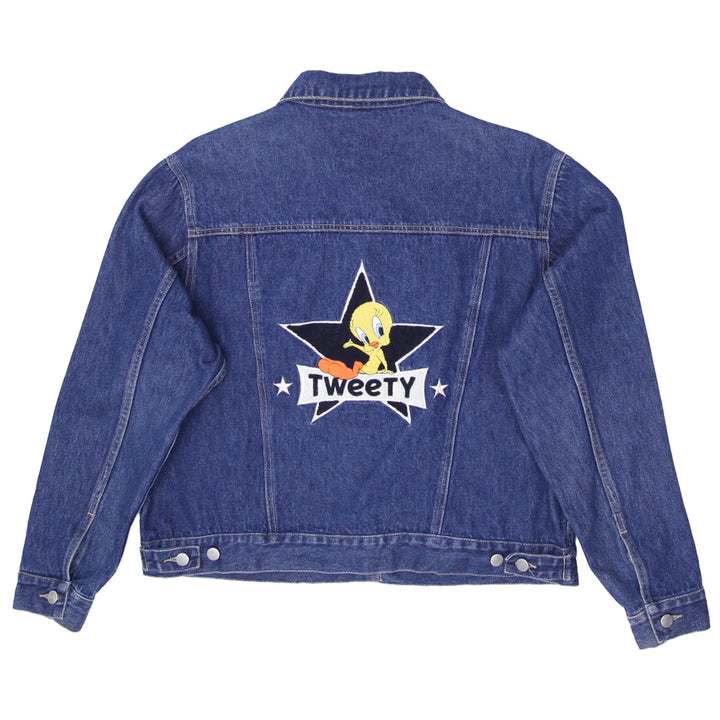 Vintage Warner Brothers Studio Store Tweety Patch Denim Jacket | Migration_Jacket UAENAT20 - Side View | Fashion Rerun