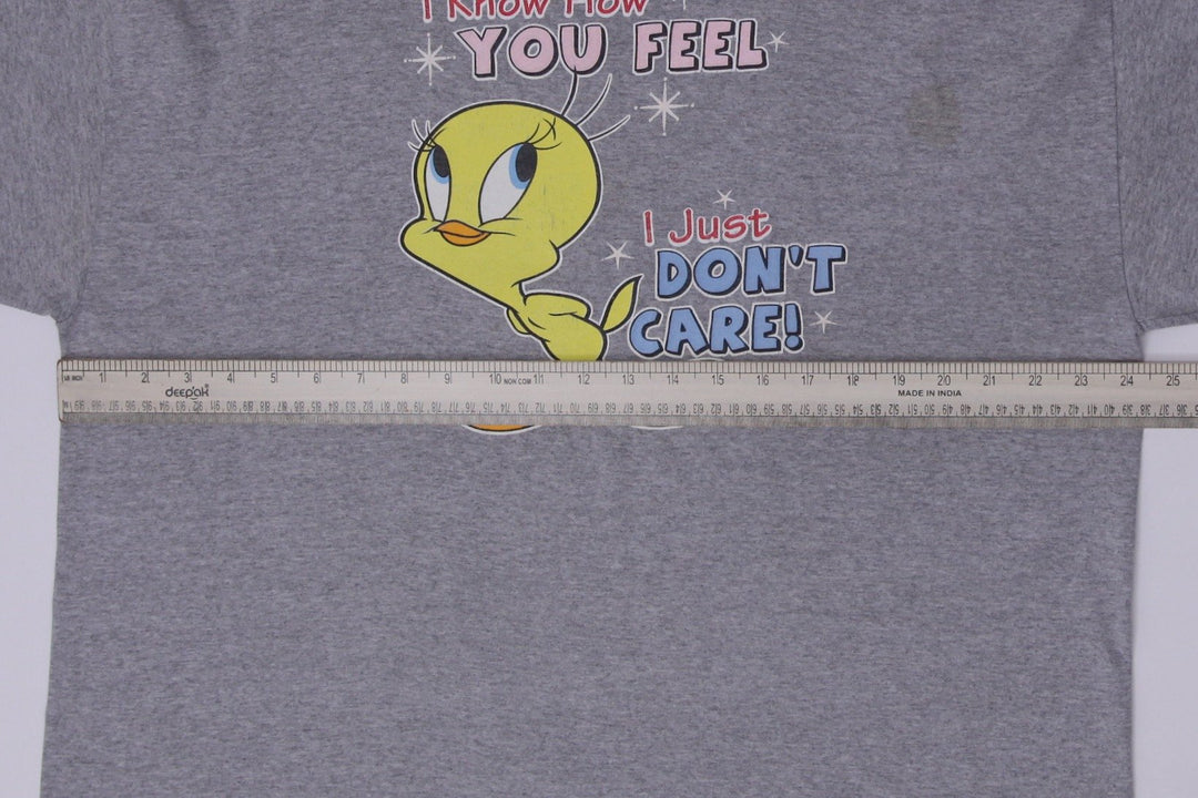 Vintage Mens Looney Tunes Tweety Bird "I Know How YOU FEEL...I Just DON'T CARE!"
