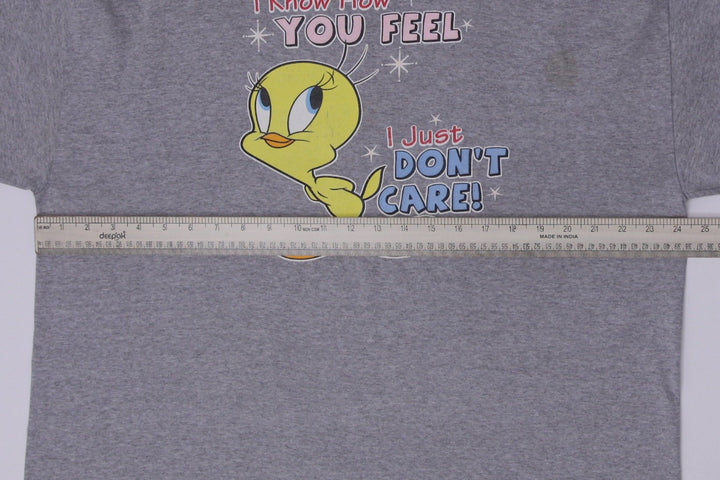 Vintage Mens Looney Tunes Tweety Bird "I Know How YOU FEEL...I Just DON'T CARE!"