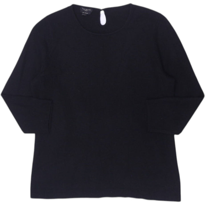 Ladies Talbots Black 100% Pure Cashmere Sweater Medium