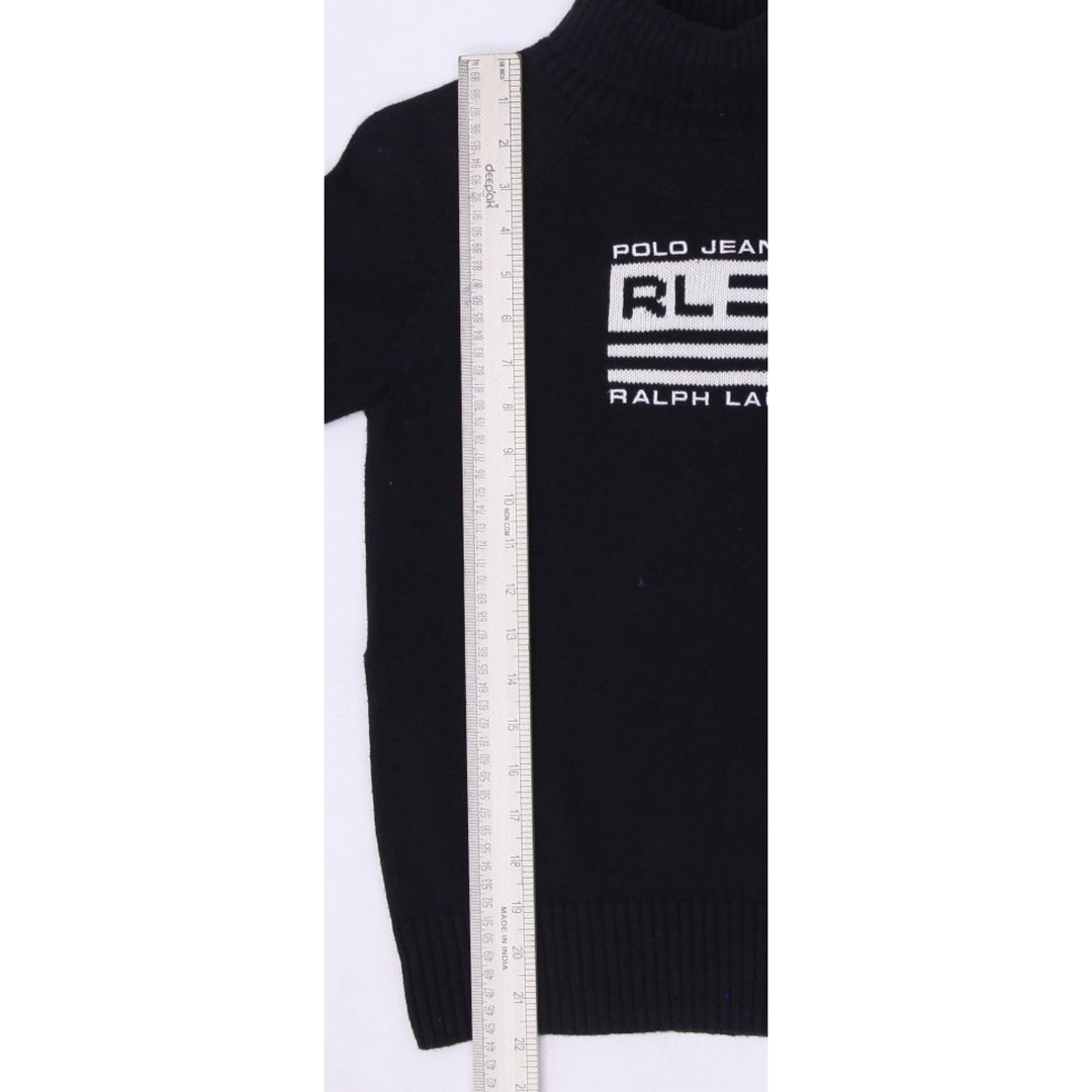 Vintage Polo Jeans Co. Ralph Lauren Black Flag Turtleneck Sweater M
