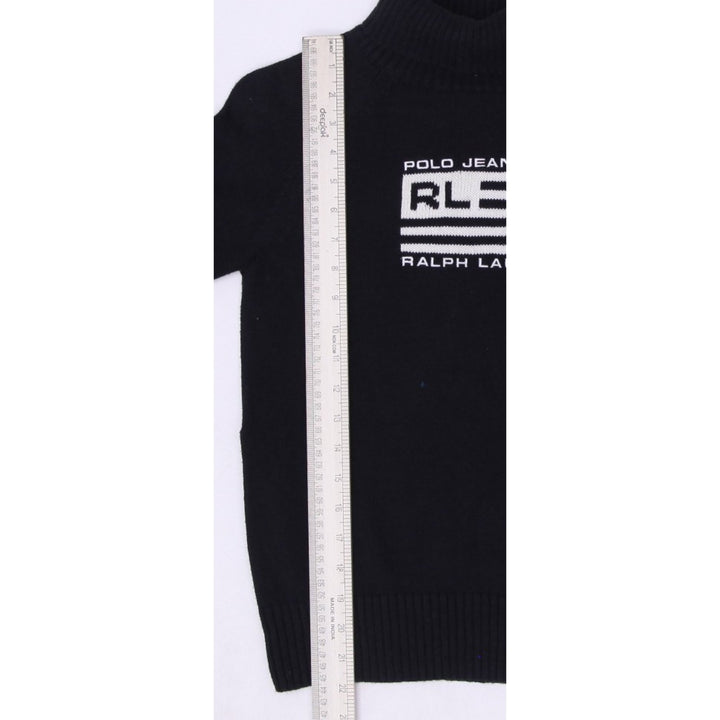 Vintage Polo Jeans Co. Ralph Lauren Black Flag Turtleneck Sweater M