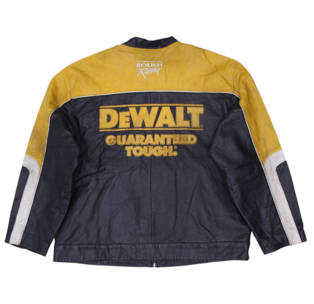 Vintage 2000s Wilson Leather Nascar Matt Kenseth DeWalt Jacket Size XL | Migration_Jackets - Side View | Fashion Rerun