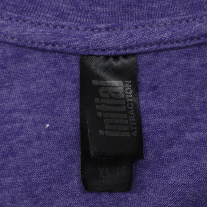 Y2K Ladies Initial Attraction Heather Purple Québec V-Neck T-Shirt Size XS