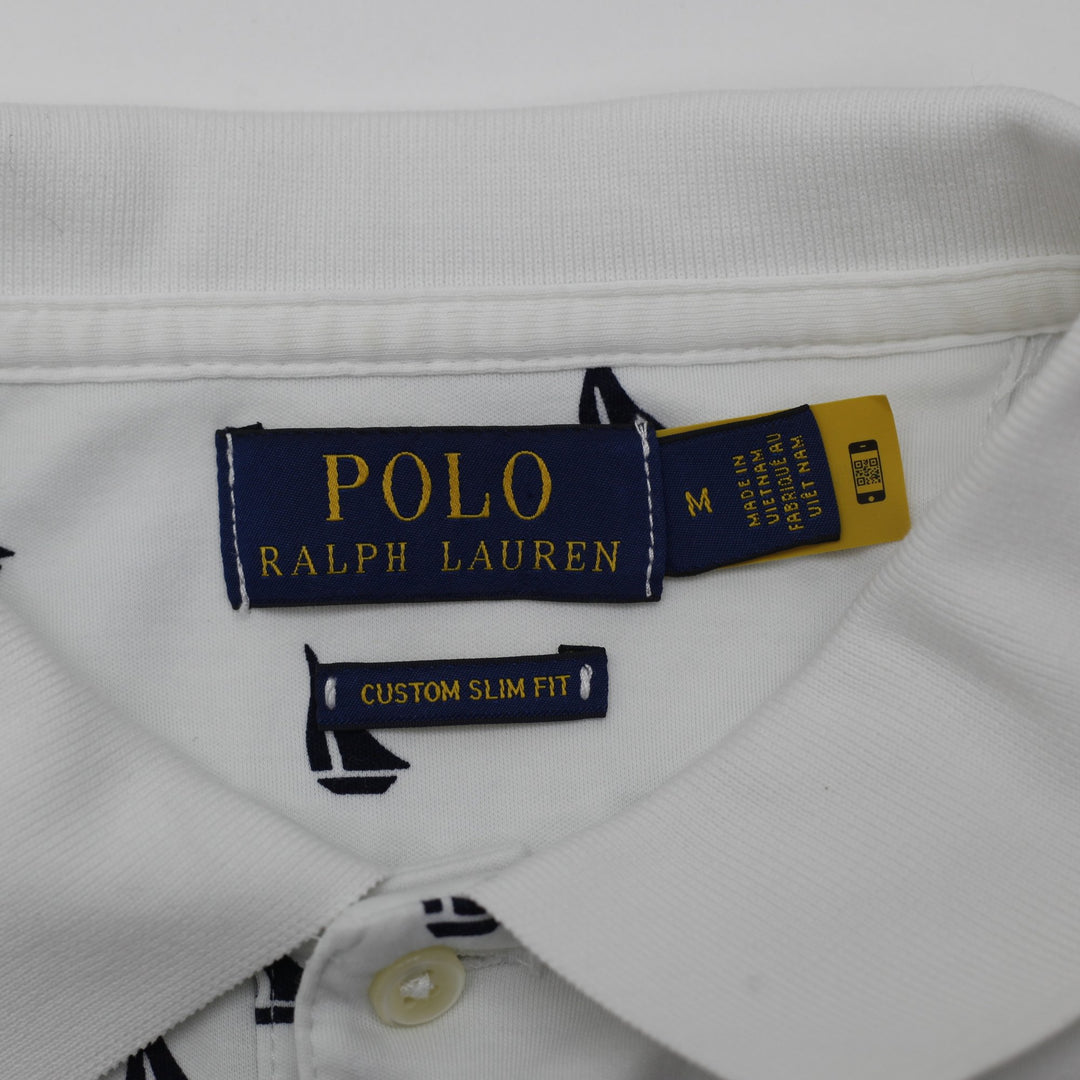 Ralph Lauren Polo Sailboat Print Short Sleeve Shirt Size M | Migration_T-Shirts - Back View | Fashion Rerun