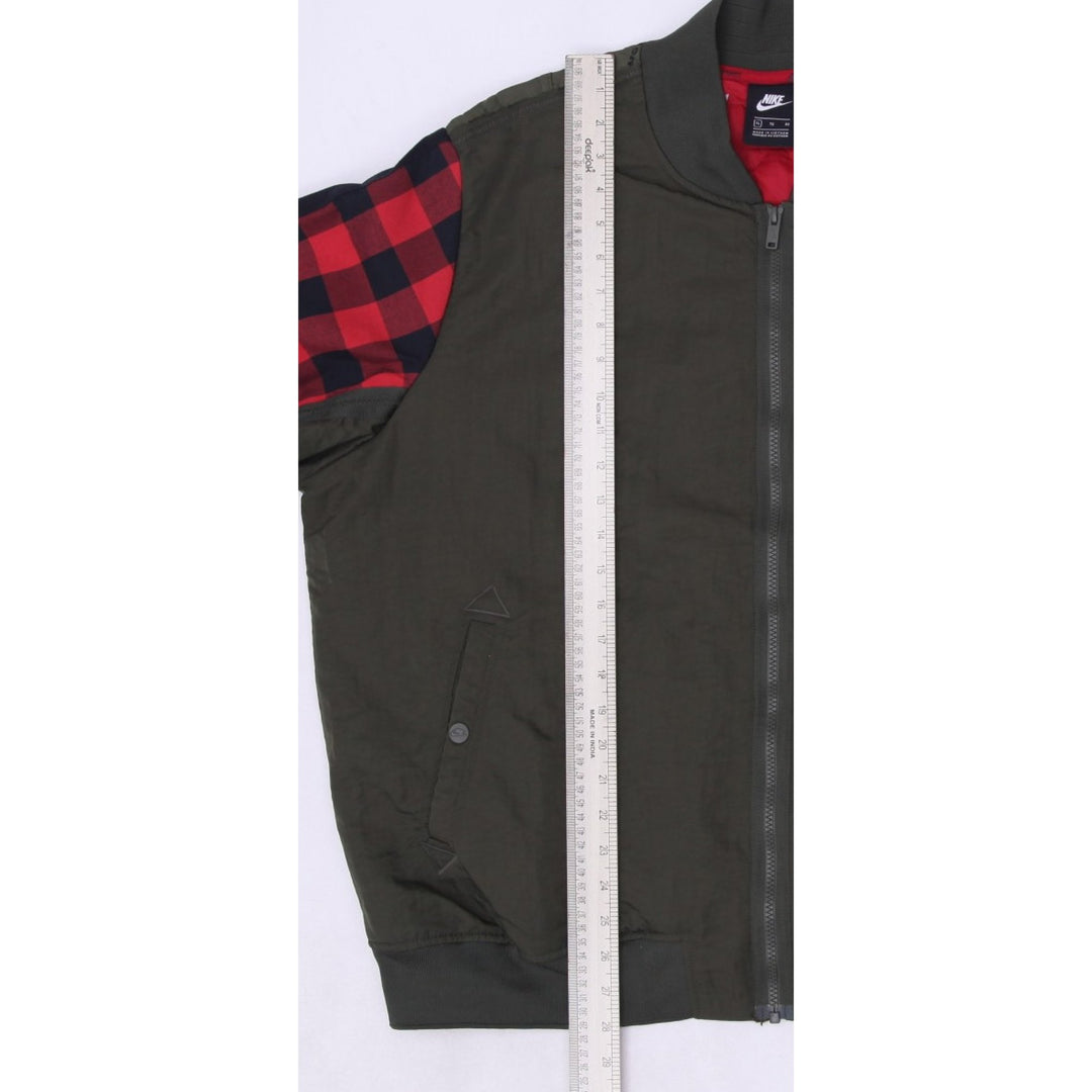 Mens Nike Sport Jacket Olive Green Plaid Checkered Patch Full Zip XL | Migration_Jackets - View 7 | Fashion Rerun