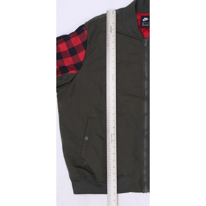 Mens Nike Sport Jacket Olive Green Plaid Checkered Patch Full Zip XL | Migration_Jackets - View 7 | Fashion Rerun