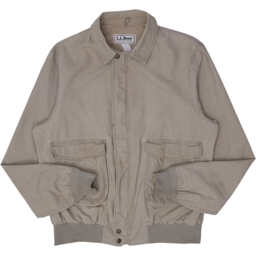 Vintage 1980s L.L.Bean Canvas Bomber Jacket Made In USA Size L