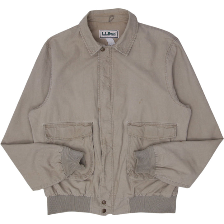 Vintage 1980s L.L.Bean Canvas Bomber Jacket Made In USA Size L