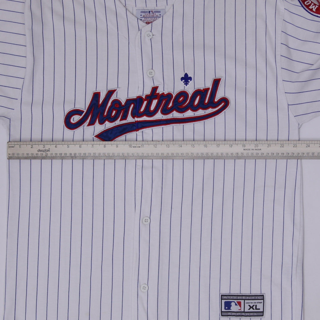 Vintage 90s Starter Montreal Expos Baseball Pinstripe MLB Jersey Size XL