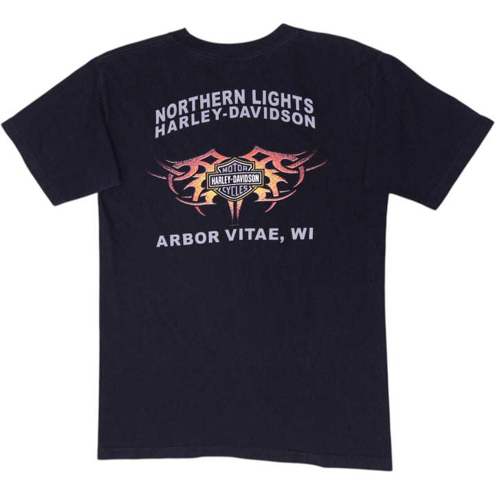 Vintage Harley Davidson Holoubek Black V-Twin Engine Graphic T-Shirt Size M